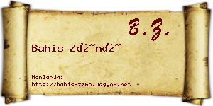 Bahis Zénó névjegykártya